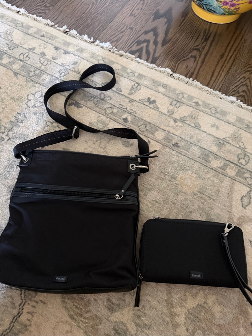 Black Crossbody Bag with Front Zip Pocket - Picture 5 of 5
